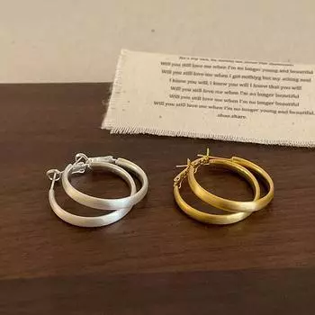 Простые серьги-кольца из матового металла, женские серьги высокого класса, уникальная индивидуальность, изысканная мода, универсальные серьги