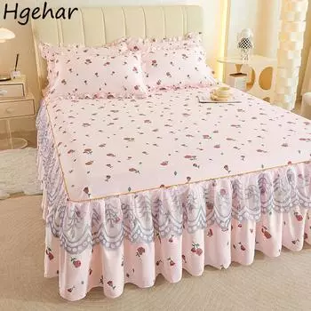 Простыни с плоским кружевом для спальни с принтом Twin Queen Full Size Nordic Style, не скользящие, для кожи, для взрослых, для принцессы, чехол для матраса 120x200cm