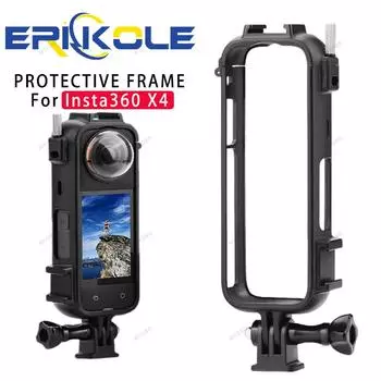 Protective Frame Case for Insta360 X4 Housing Cage with Cold Shoe Cage Mount for Insta360 X4 Accessories