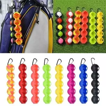 Protector Sleeve Golf Ball Holder Soft Silicone Golf Ball Protective Cover Storage Pouch розовый