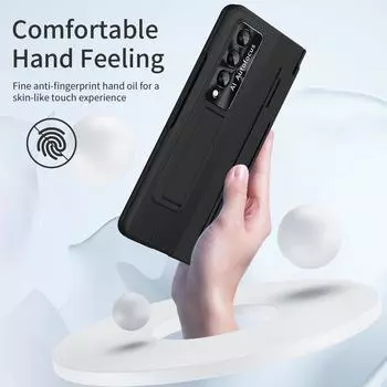 Противопыльный противоударный кожаный чехол Funda для Samsung Galaxy Z Fold4 Fold 4 Fold3 Fold 3 Zfold4 Чехлы из закаленного стекла для экрана for Samsung Z Fold 4 синий