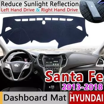 Противоскользящий коврик для Santa Fe 2013-2018 DM IX45, чехол для приборной панели, солнцезащитный козырек, коврик для приборной панели, аксессуары для ковров Style B Left Hand Drive чёрный