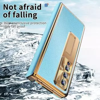 Противоскользящий модный кожаный защитный чехол для Samsung Galaxy Z Fold 4 5g Fold4 Fold 3 Fold3 Чехлы из закаленного стекла for Samsung Z Fold 3