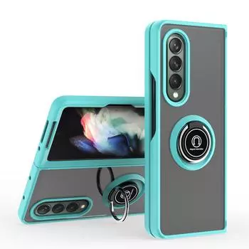 Противоскользящий защитный чехол с кольцом на палец для Samsung Galaxy Z Fold 3 5g Fold3 Противоударные жесткие чехлы для мобильных телефонов for Galaxy Z Fold 3 армия зеленый