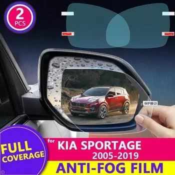 Противотуманная пленка для зеркала заднего вида с полным покрытием для Kia Sportage 2005 ~ JE KM SL QL, защитные непромокаемые пленки, автомобильные аксессуары 2018 Round 95mm x 95mm