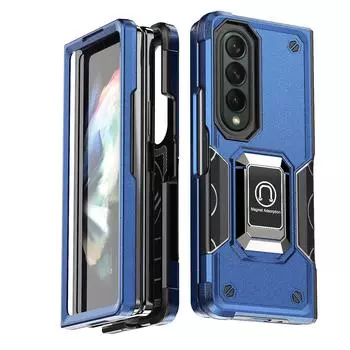 Противоударный чехол-держатель с магнитным кольцом для телефона Samsung Galaxy Z Fold4 Fold 4 5g Нескользящий складной чехол для Samsung Fold4 for Samsung Z Fold 4 мятный зеленый