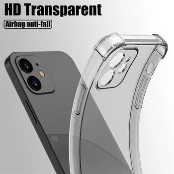 Противоударный чехол для iPhone 13 11 Pro 12 Mini X Xr Xs Max 8 7 Plus 6 6s SE 2020, прозрачные чехлы, силиконовая задняя крышка из ТПУ For iPhone 6 6s прозрачный