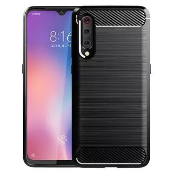 Противоударный чехол для Mi 9 Lite mi 9lite Чехол для телефона Силиконовые матовые чехлы для Xiaomi 9lite Mi9 lite Чехол из углеродного волокна Mi 9 Lite чёрный