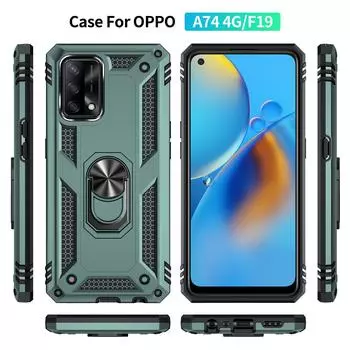 Противоударный чехол для Oppo A74 F19, чехол для Oppo A74 CPH2219, чехол-держатель с кольцом для телефона для OPPO F19 A74 4G, чехол для OPPO F19, чехол OPPO R17 розового золота