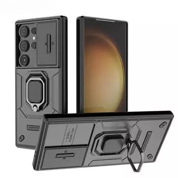 Противоударный чехол для Samsung Galaxy S24 Ultra S23 Plus A14 A24 A34 A54 A15 A25 A35 A55 M34 M15 M55 Holder Armor Back Phone Cover For Samsung S23 чёрный