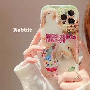 Противоударный чехол для телефона Ins Cake Rabbit Relif для Iphone 11 12 Promax 14 Pro Max 13promax, силиконовая мягкая задняя крышка с изображением кролика For iphone 13promax