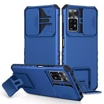 Противоударный чехол KEYSION для Redmi Note 11 11S 11 Pro 5G 10, защита камеры с подставкой, чехол для телефона с подставкой для Xiaomi 11T Pro for Xiaomi 11T Pro 5G синий