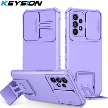 Противоударный чехол KEYSION для Samsung A53 A33 A73 5G A23, защитный чехол для камеры с подставкой, чехол для телефона Galaxy A52 A72 A32 for Samsung A53 5G белый