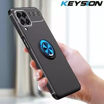 Противоударный чехол KEYSION для Samsung M33 M53 5G M32 M12, мягкий силиконовый чехол-подставка с кольцом, задняя крышка для телефона Samsung A22 A42 A12 A22S 5G