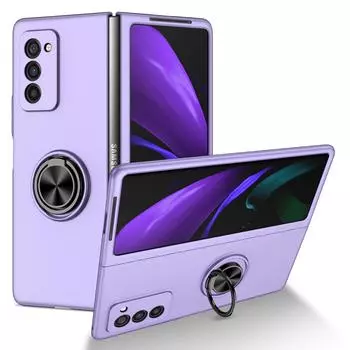 Противоударный чехол с магнитным кольцом для Samsung Galaxy Z Fold 2 3 5g Fold4 Fold 4 Fold2 Fold3, чехол с защитой от царапин для Samsung Z Fold4 for Samsung Z Fold 4 темно-синий