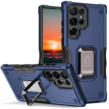 Противоударный чехол-сумка для телефона с магнитным кольцом для Samsung Galaxy S23 Ultra S22 Plus S21 Fe A54 A34 A14 A53 A73 A33 A13 A52s A52 Coque for Galaxy S23 чёрный
