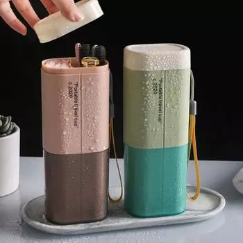 Противоударный футляр для хранения зубных щеток с крышкой, удобный чехол для зубной щетки из полипропилена, аксессуары для ванной комнаты розовый