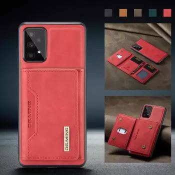 Противоударный кожаный чехол-кошелек с держателем для карт для Samsung Galaxy A53 5g A 53 2 в 1, магнитная сумка для мобильного телефона, чехол for Galaxy A53 5G красный
