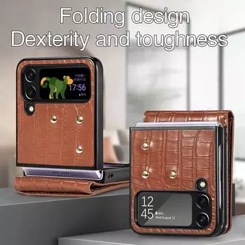 Противоударный кожаный чехол-кошелек с полной защитой для Samsung Galaxy Z Flip4 5g Flip 4 Zflip4, держатель для карт, аксессуары для телефонов for Samsung Z Flip 4 коричневый