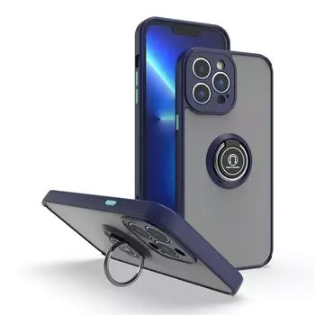 Противоударный матовый чехол для iPhone 15 14 13 12 11 Pro Max XS XR 8 7 Plus SE 14Pro с магнитным держателем и кольцом-подставкой For iPhone 14 Pro