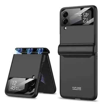 Противоударный матовый чехол с магнитным шарниром для Samsung Galaxy Z Flip 4 5g, жесткий защитный чехол для всего тела для Samsung Z Flip4, магнитный чехол case only белый