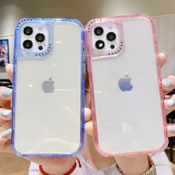 Противоударный прозрачный чехол для телефона Iphone 14 13 11 12 Pro Max Xs X Xr Max 14plus ярких цветов, прозрачная мягкая задняя крышка из ТПУ For iPhone 12 Pro