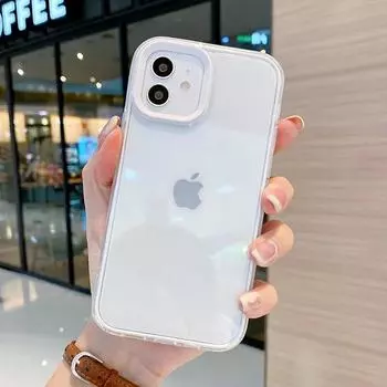 Противоударный прозрачный чехол ярких цветов для iPhone 15 Pro 11 14 13 12 Pro Max X XR XS 7 8 Plus SE, защитный чехол «три в одном» For iPhone SE 2020