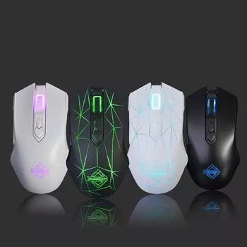Проводная игровая мышь Ajazz AJ52 Pro для киберспорта, 7 режимов RGB-подсветки, 2500 точек на дюйм White&Pattern