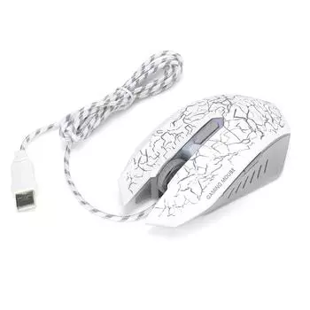 Проводная игровая мышь USB-порт Эргономичная 3200 DPI Регулируемая RGB Оптические компьютерные аксессуарыБелый белый