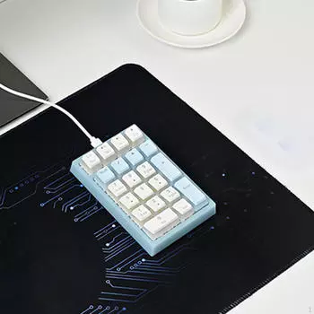 Проводная механическая цифровая клавиатура Plug and Play Водонепроницаемая USB-подсветка RGB Бесшумная портативная цифровая клавиатура фиолетовый