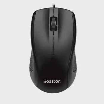 Проводная USB-мышь Bosdon M10 - черная, для ноутбука/настольного компьютера, офиса, дома, интернет-кафе.