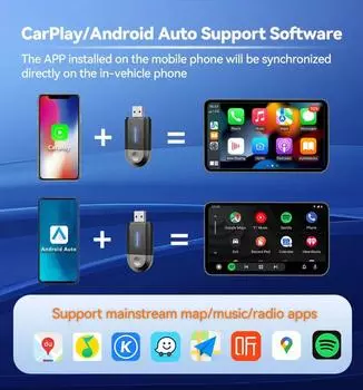 Проводной беспроводной адаптер Carplay Android Auto USB Type C для штатной автомобильной стереосистемы Plug and Play Smart Link для телефонов Android IOS