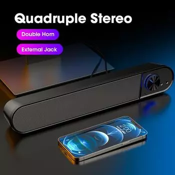 Проводной компьютерный динамик USB Soundbar с микрофоном Микрофон стереозвуковые динамики для Macbook Laptok Desktop Notebook Loud speaker