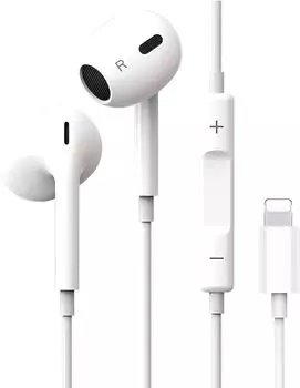 Проводные наушники iPhone, официально сертифицированные проводные наушники, подлинный HIFI, прозрачный звук, мощный бас с микрофоном, поддерживает громкость звонков