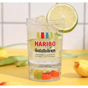 Прозрачная чашка Haribo Gold Bear 200мл, с надписью, 1 шт., Популярные корейские товары для родителей