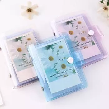 Прозрачный 36 фотографий желейный цветной фотоальбом для Instax Mini 11 9 8 90, визитная карточка с пленкой, 3 дюйма, фотоальбом, держатель для книг синий