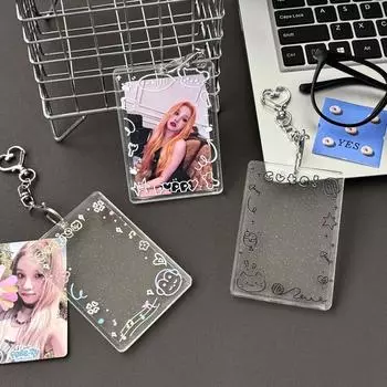 Прозрачный акриловый держатель для фотокарточек, фотоальбом, дисплей для карточек Idol, коллекционный Idol style A