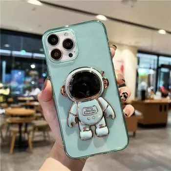 Прозрачный чехол-держатель с астронавтом для iPhone 11 12 13 14 15 Pro Max XR XS, мягкий ТПУ из ТПУ на SE2 6S 7 8 Plus, чехол-подставка For iPhone 14 Max