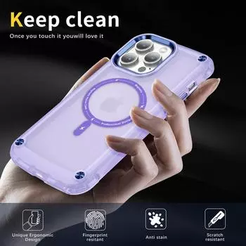 Прозрачный чехол для Magsafe Чехол для iPhone 16 15 14 13 12 Pro Max 11 Ударопрочный TPU Border PC Back Color Samsung S24 Чехол для телефона iPhone 15 чёрный