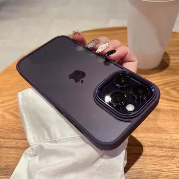 Прозрачный чехол для объектива с фиолетовым покрытием для Iphone 14 Pro Max 11 12 13 Pro Max, защита камеры, прозрачный противоударный чехол For iPhone 13Pro Max