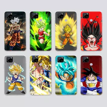Прозрачный чехол для Samsung A04 A14 A23 M33 M53 Realme 10 9 C35 C55 VIVO X80 Infinix Hot 30 Note 11 Tecno Spark 8P Pro W-58 Dragon Ball Samsung M33 5G зелёный