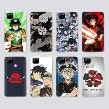 Прозрачный чехол для Samsung A04 A14 A23 M33 M53 Realme 10 9 C35 C55 VIVO X80 Infinix Hot 30 Note 11 Tecno Spark 8P Pro W-48 Black Clover Samsung M23 5G олений