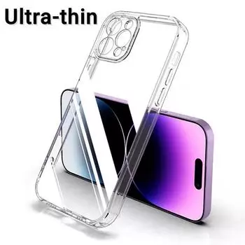 Прозрачный чехол для телефона iPhone 13 11 12 14 Pro Max, силиконовый мягкий чехол на iPhone 12 Mini X XR XS MAX 7 8 14 Plus SE, задняя крышка For iPhone 11