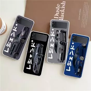 Прозрачный чехол для телефона JDM Tokyo Drift Sports Car для Samsung Galaxy Z Flip 4, жесткий чехол из поликарбоната для Galaxy Z Flip 3 5G, чехол Z Flip3 5G