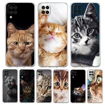 Прозрачный чехол для телефона Samsung Galaxy A13 A51 A71 A21S A12 A11 A31 A52 A41 A23 A53 A73 A32 5G A03S, мягкий чехол с милым рисунком котов Samsung A41