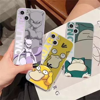 Прозрачный чехол Pokemon Pikachu Gengar для Apple iPhone 14 11 13 12 Pro 7 8 Plus XR X XS Max 6 6S 13Pro, силиконовый чехол для телефона iPhone 14 Plus