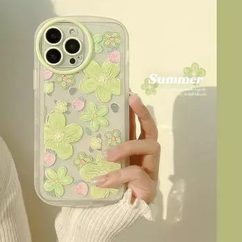Прозрачный чехол с цветами клубники для Iphone 13 12 11 Pro Max Xs X Xr 7 8 Plus Se 3, мягкий силиконовый противоударный чехол-бампер, капа For iPhone X(XS)
