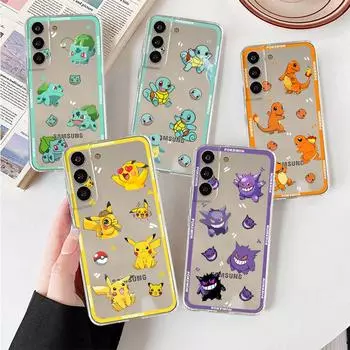 Прозрачный чехол с рисунком Покемон Пикачу для Samsung Galaxy S22 S20 FE S21 S10 S9 Plus Note 20 Ultra 10 Lite, прозрачный чехол для телефона Samsung S22 Ultra 5G