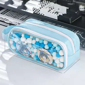 Прозрачный пенал большой емкости Itabag сумка для хранения канцелярских принадлежностей холщовая сумка для карандашей детские подарки