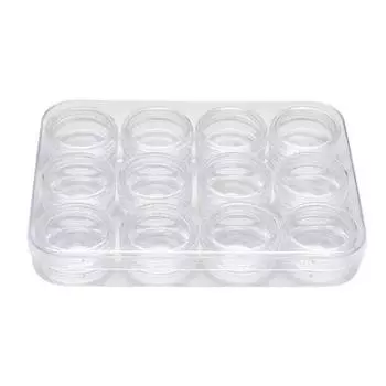 Прозрачный ящик для хранения ногтей с 12 сетками, футляр для хранения ювелирных изделий со стразами и сушеными цветами